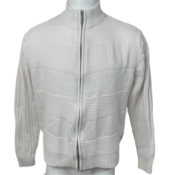 Sean John White Zip Up Sweater - Picture 1 of 10